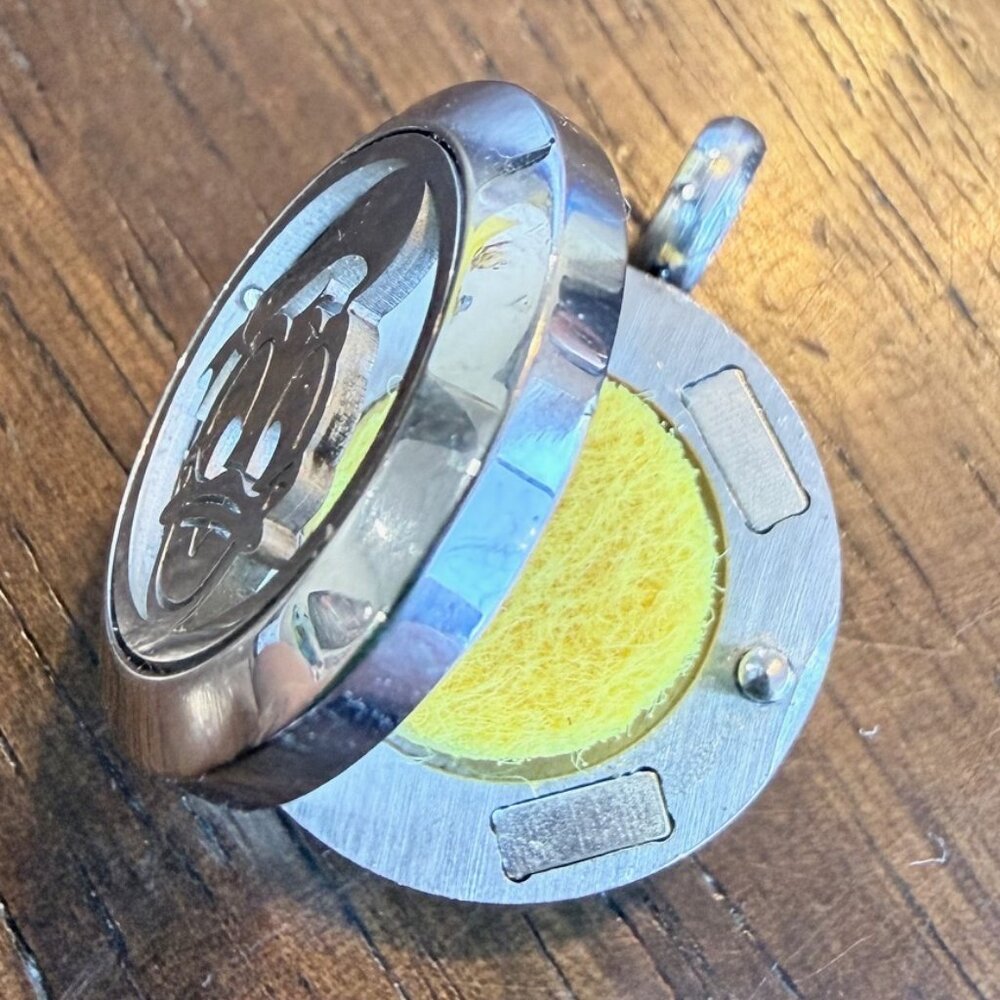 Donald Duck Handmade Pendant Locket Necklace (free ship) With Chain & Felt Pads - Picture 3 of 3